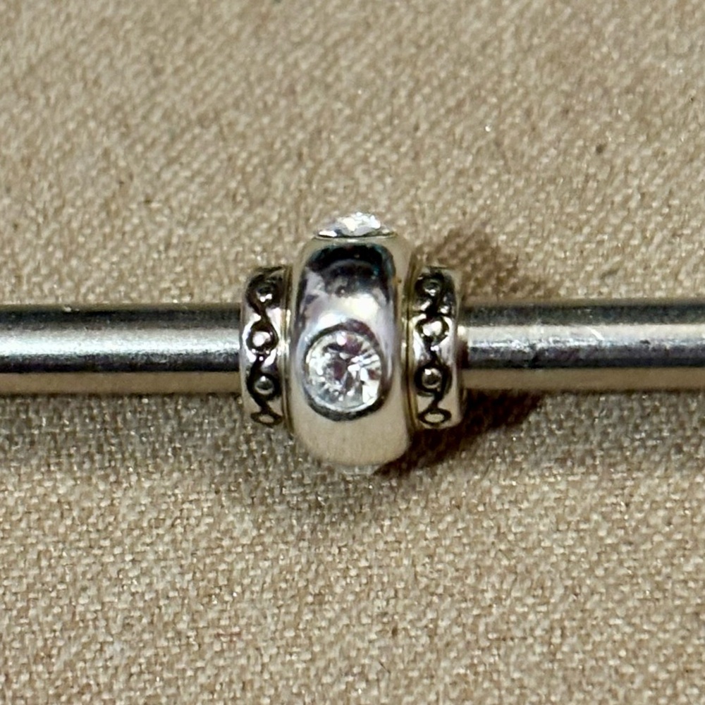 Brighton Mini Dazzle bead Silver resin w crystals for MINI holders ONLY Retired
